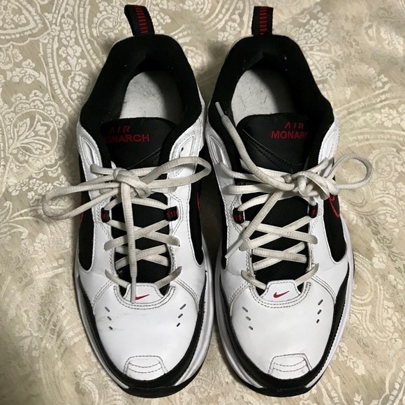 Nike Air Monarch IV Size 8.5 Men’s White/Black/Red Lifestyle Dad Sneaker - Picture 3 of 8